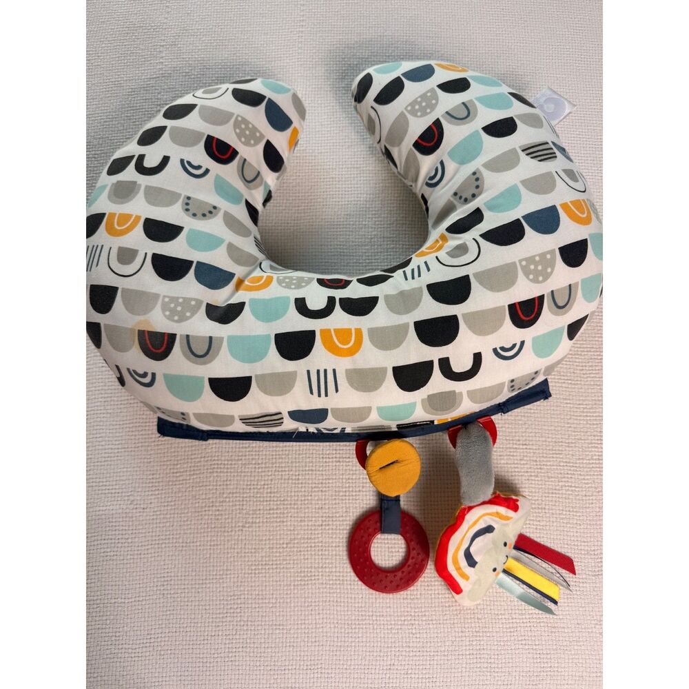Boppy Tummy Time Prop Pillow with 2 Toys Modern Rainbows Semi-Circle